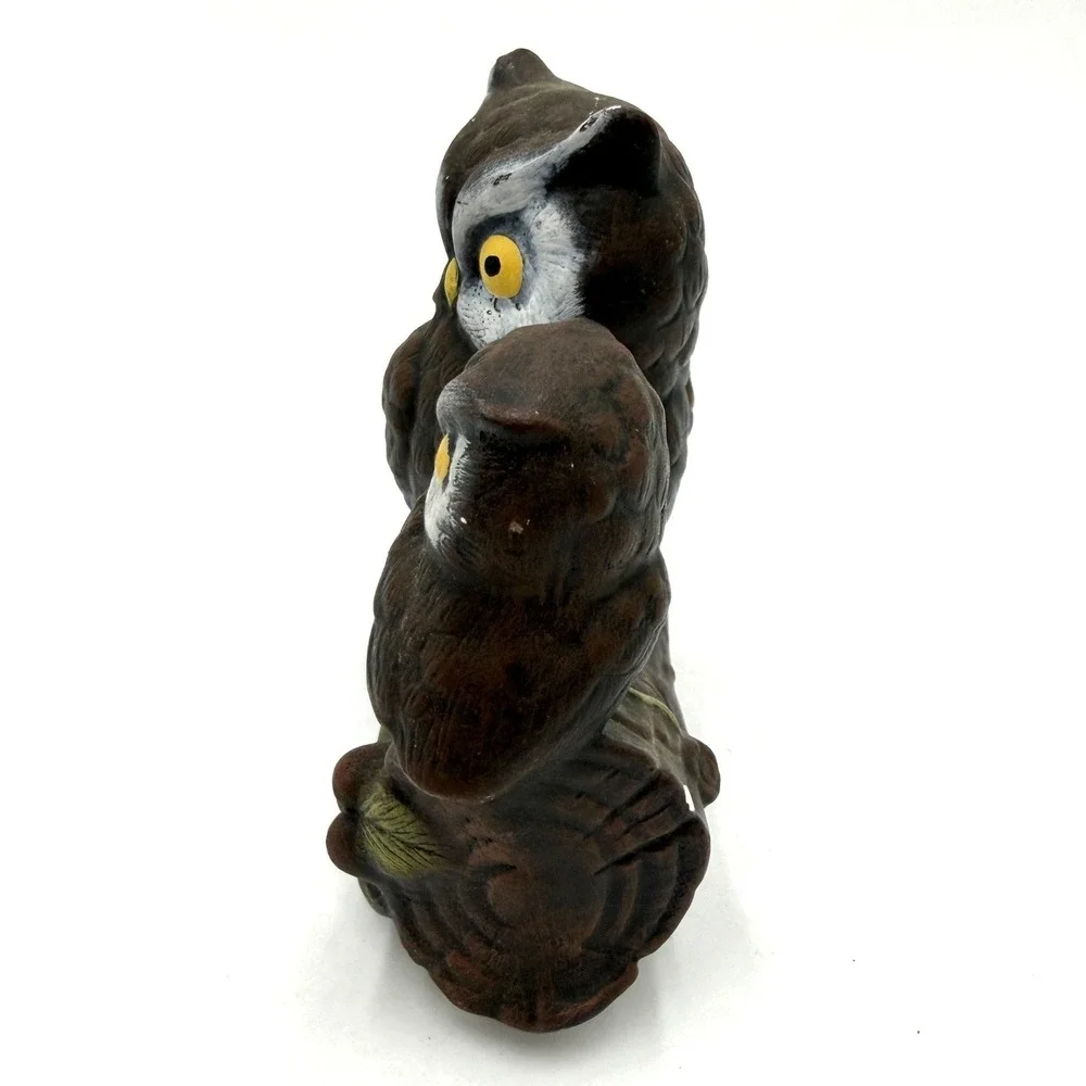 Owl Figurine Small Brown 1980